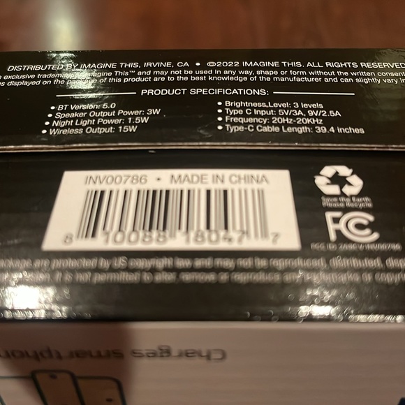 New in box Led Dome Lamp with Wireless Phone Charger and HD Audio Speaker - Picture 7 of 10